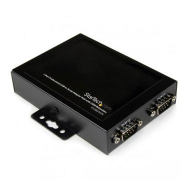 StarTech.com 2 Port Wall Mountable USB to Serial Adapter Hub with COM Retention