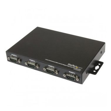 StarTech.com 4 Port Wall Mountable USB to Serial Adapter Hub with COM Retention