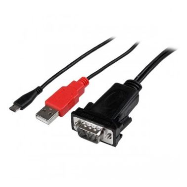 StarTech.com Micro USB to RS232 DB9 Serial Adapter Cable for Android with USB Charging - M/M