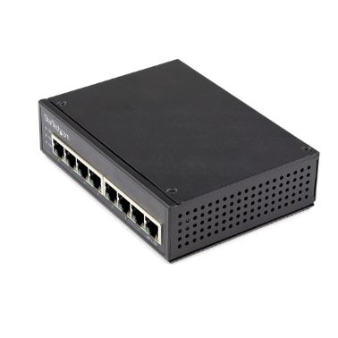 StarTech.com Industrial 8 Port Gigabit PoE Switch - 30W - Power Over Ethernet Switch - GbE PoE+ Unma