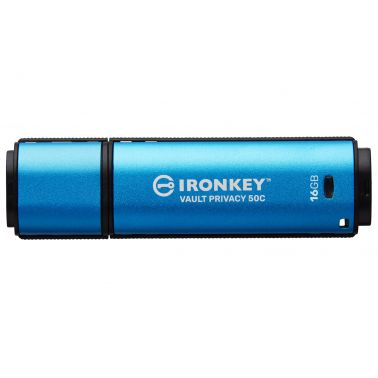 Kingston Technology IronKey 16GB USB-C Vault Privacy 50C AES-256 Encrypted, FIPS 197