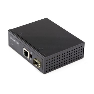 StarTech.com PoE+ Industrial Fiber to Ethernet Media Converter 60W - SFP to RJ45 - Singlemode/Multim