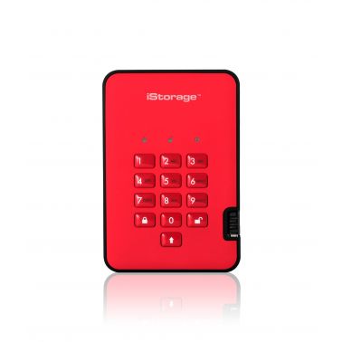 iStorage diskAshur2 256-bit 1TB USB 3.1 secure encrypted hard drive - Red IS-DA2-256-1000-R