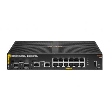 HPE HPE Aruba 6100 12G Class4 PoE 2G/2SFP+ 139W Switch - Switch - Managed - 12 x 10/100/1000 (PoE+) + 2 x 1 Gigabit / 10 Gigabit SFP+ + 2 x 1000Base-T - rack-mountable - PoE+ (139 W)