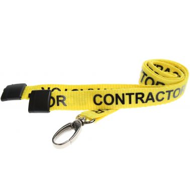 Digital ID 15mm Recycled Yellow Contractor Lanyards with Metal Lobster Clip (Pack of 100)