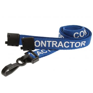 Digital ID 15mm Recycled Blue Contractor Lanyards with Plastic J Clip (Pack of 100)