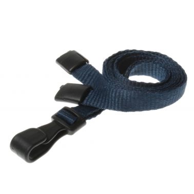 Digital ID 10mm Recycled Plain Dark Blue Lanyards with Plastic J Clip (Pack of 100)