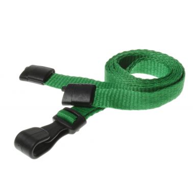 Digital ID 10mm Recycled Plain Light Green Lanyards with Plastic J Clip (Pack of 100)