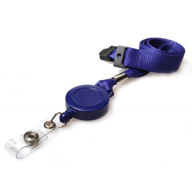 Digital ID 15mm Recycled Plain Navy Blue Lanyards with Card Reels (Pack of 50)