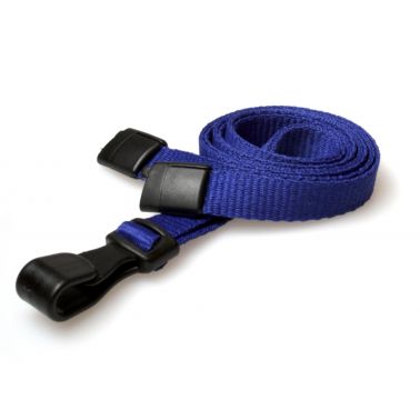 Digital ID 10mm Recycled Plain Navy Blue Lanyards with Plastic J Clip (Pack of 100)