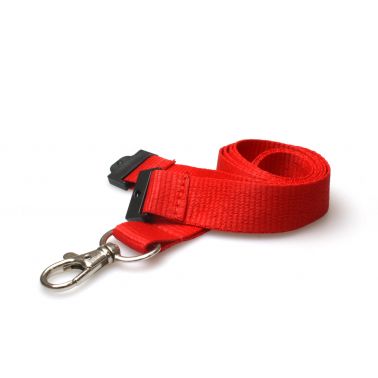 Digital ID 20mm Recycled Red Lanyards with Flat Breakaway and Metal Trigger Clip (Pack of 100)