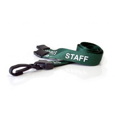 Digital ID 15mm Recycled Green Staff Lanyards with Plastic J Clip (Pack of 100)