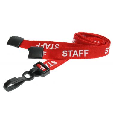 Digital ID 15mm Recycled Red Staff Lanyards with Plastic J Clip (Pack of 100)