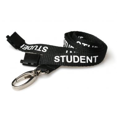 Digital ID 15mm Recycled Black Student Lanyards With Metal Lobster Clip (Pack of 100)