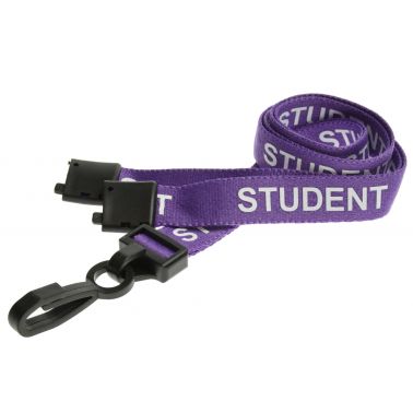 Digital ID 15mm Recycled Purple Student Lanyards with Breakaway and Plastic J Clip (Pack of 100)