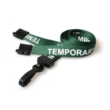 Digital ID 15mm Recycled Green Temporary Lanyards with Plastic J Clip (Pack of 100)