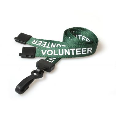 Digital ID 15mm Recycled Green Volunteer Lanyards with Plastic J Clip (Pack of 100)