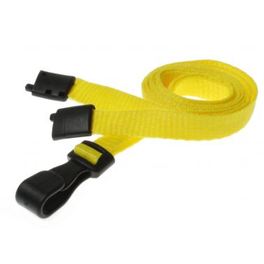 Digital ID 10mm Recycled Plain Yellow Lanyards with Plastic J Clip (Pack of 100)