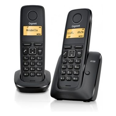 Gigaset A120 Duo DECT telephone Black Caller ID