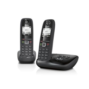 Gigaset AS405A Duo Analog/DECT telephone Black Caller ID