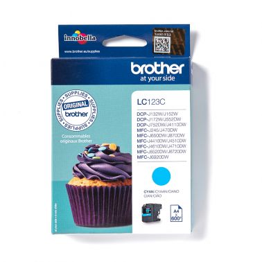 Brother LC-123C Ink cartridge cyan, 600 pages ISO/IEC 24711 5,9ml for Brother DCP-J 132/MFC-J 4510/MFC-J 6920