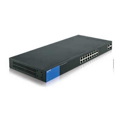 Linksys LGS318 Managed Gigabit Ethernet (10/100/1000) Black, Blue