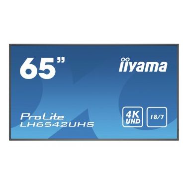 iiyama LH6542UHS-B1 signage display 163.8 cm (64.5") IPS 4K Ultra HD Digital signage flat panel Black Built-in processor Android 8.0