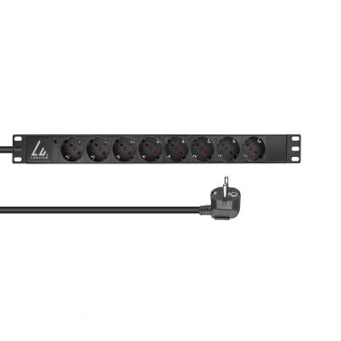 Lanview LVR-2MSCH-LIC-SCH8 power distribution unit (PDU) 8 AC outlet(s) 1U Black