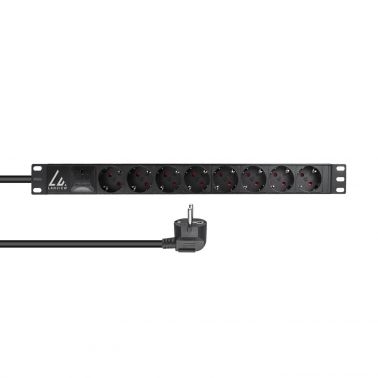 Lanview LVR-3MSCH-SPD-SCH8 power distribution unit (PDU) 8 AC outlet(s) 1U Black