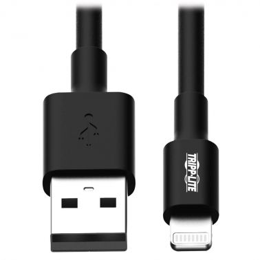 Tripp Lite M100-10N-BK USB-A to Lightning Sync/Charge Cable, MFi Certified - Black, M/M, 10 in. (0.25 m)