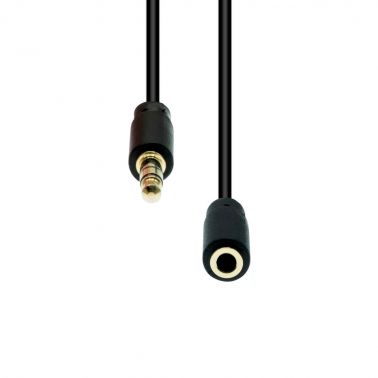 ProXtend Factory Sealed--Mini-Jack 3-Pin Slim Extension Cable Black 10M - Cable - Extension Cable