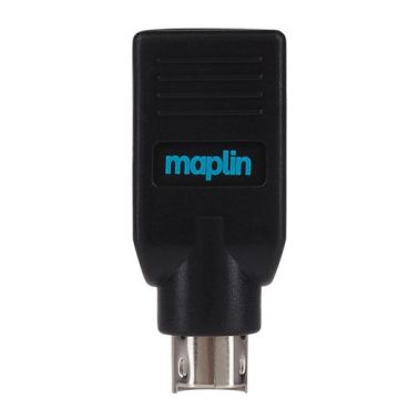 Maplin MAPCUS12 cable gender changer PS/2 USB-A 2.0 Black