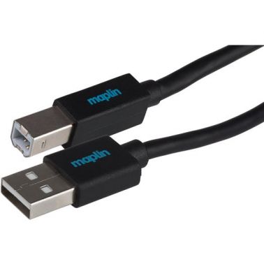 Maplin MAPCUS28 USB cable 1.5 m USB 2.0 USB A USB B Black