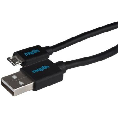 Maplin MAPCUS34-BK USB cable 3 m USB 2.0 USB A Micro-USB B Black