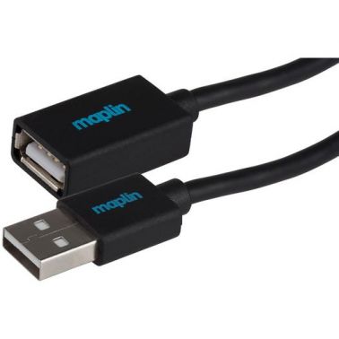 Maplin MAPCUS40-005 USB cable 0.5 m USB 2.0 USB A Black