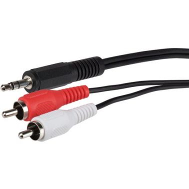 Maplin MAV35003-015 audio cable 1.5 m 3.5mm 2 x RCA Black