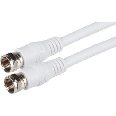 Maplin MAVFF001-100 coaxial cable 10 m F Plug White