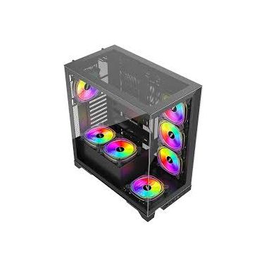 1stPlayer 1st Player MIKU Mi8 Black Mid Tower Case with 7 x ARGB Fans