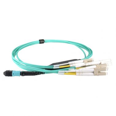 Cablenet MPO-12BO4LC10 fibre optic cable 10 m 4x LC OM4 Aqua colour