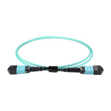 Cablenet 50m OM4 MPO (F) to MPO (F) Female 12F Aqua Trunk Cable Method B