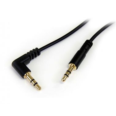 StarTech.com 1 ft Slim 3.5mm to Right Angle Stereo Audio Cable - M/M