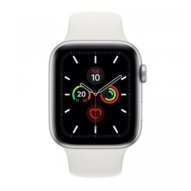 Apple watch silver aluminium case with white sport band best sale