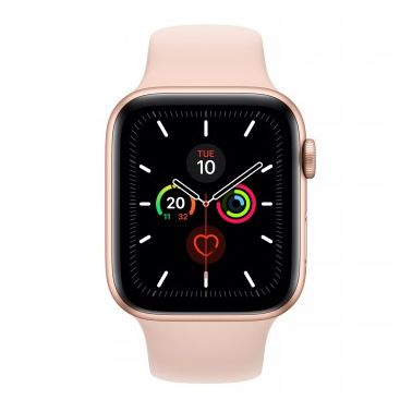 Apple Watch Series 5 GPS + Cellular, 44mm Gold Aluminium Case with Pink Sand Sport Band - S/M & M/L