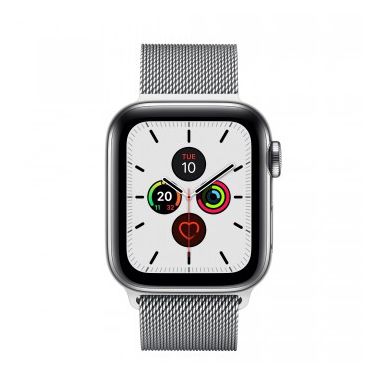 Apple Watch Series 5 GPS + Cellular, 40mm Stainless Steel Case with Stainless Steel Milanese Loop