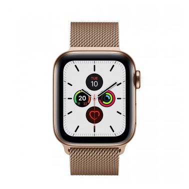 Apple Watch Series 5 GPS + Cellular, 40mm Gold Stainless Steel Case with Gold Milanese Loop