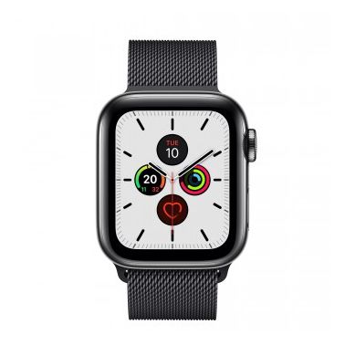 Apple Watch Series 5 GPS + Cellular, 40mm Space Black Stainless Steel Case with Space Black Milanese Loop