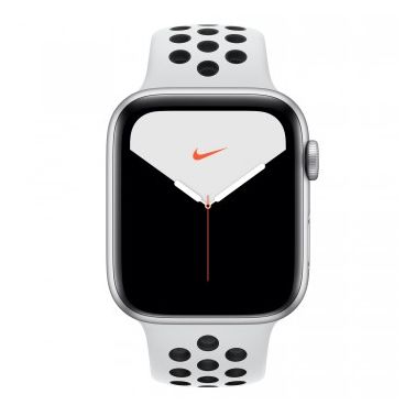 Apple Watch Nike Series 5 GPS, 44mm Silver Aluminium Case with Pure Platinum/Black Nike Sport Band - S/M & M/L