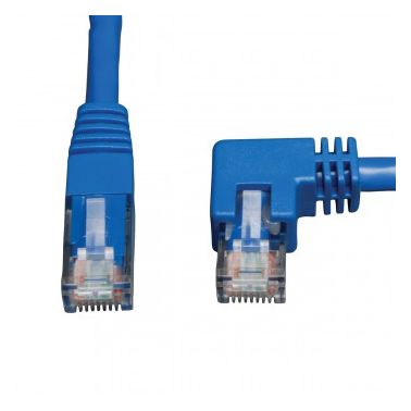 Tripp Lite Cat6 Gigabit Molded Patch Cable (RJ45 Right Angle M to RJ45 M) - Blue, 1.52 m