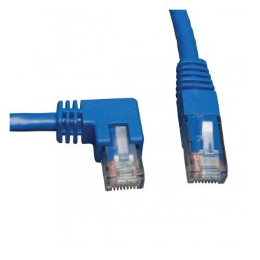 Tripp Lite Cat6 Gigabit Molded Patch Cable (RJ45 Left Angle M to RJ45 M) - Blue, 3.05 m