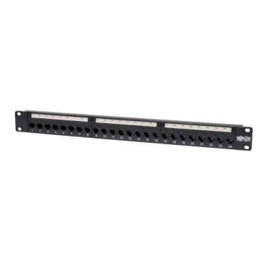 Tripp Lite 24-Port 1U Rack-Mount Cat6/Cat5 Feedthrough Patch Panel, RJ45 Ethernet